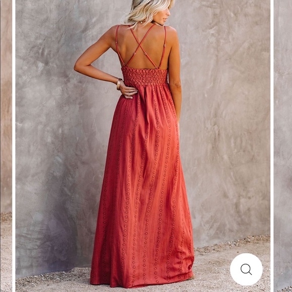 Archer Pocketed Lace Eyelet Maxi Dress 